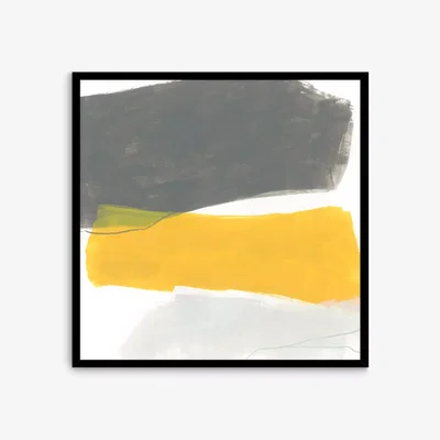 John Lewis June Erica Vess - 'Tilt V' Abstract Framed Print, 52 x 52cm, Grey/Yellow