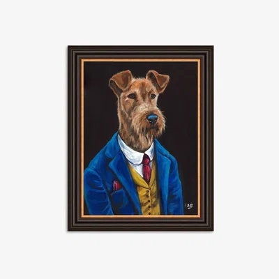 John Lewis Louise Brown - 'Sir Fergus Fleabag' Framed Print, 47 x 37cm, Blue/Multi