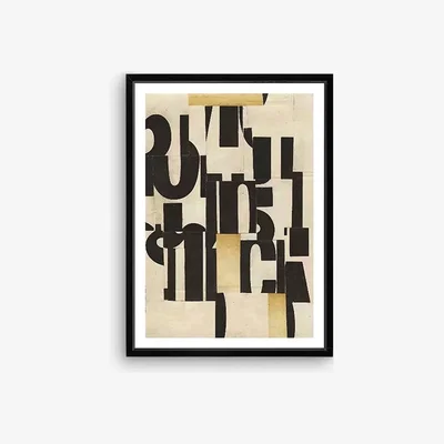 John Lewis Type 2 - Framed Print & Mount, 76 x 56cm, Black