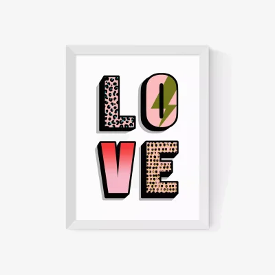 John Lewis EAST END PRINTS Nichola Cowdery 'Love' Framed Print