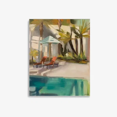 John Lewis Jenny Westenhofer - 'Pool' Wood Framed Print, 73 x 58cm, Blue/Multi