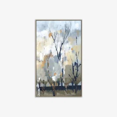 John Lewis A Lera - 'Silver Birch Blues' Framed Canvas Print, 67 x 40cm, Grey/Blue
