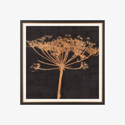John Lewis Charlotte Oakley - Copper Allium Framed Print & Mount, 36 x 36cm, Dark Grey/Metallic