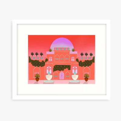 John Lewis Meera Knowles - 'Haveli Indian Summer' Framed Print & Mount, 43.5 x 53.5cm, Red/Multi