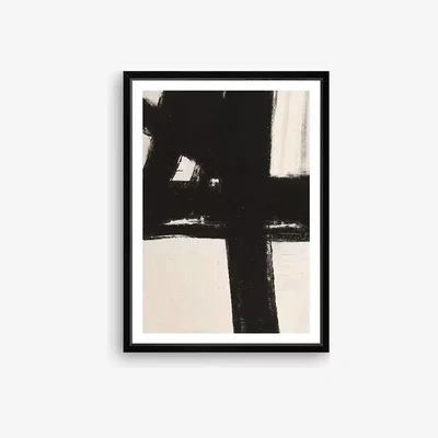 John Lewis Nero 1 - Framed Print & Mount, 76 x 56cm, Black