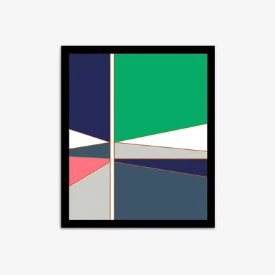 John Lewis Sandi Hauanio - 'Divided Emerald' Framed Print & Mount, 63.5 x 53.5cm, Green/Blue