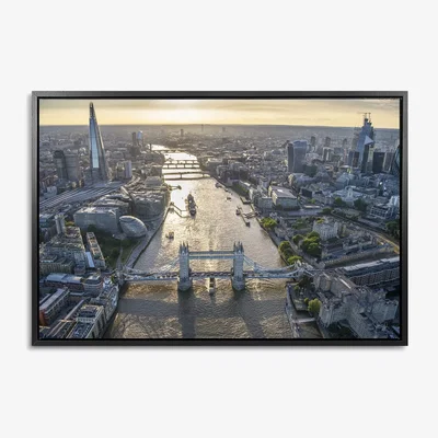 John Lewis Jason Hawkes - London Aerial View Framed Canvas Print, 64 x 94cm, Multi