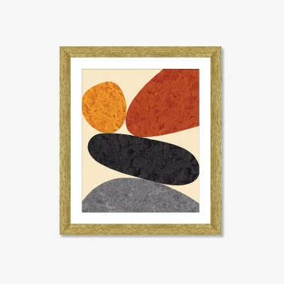 John Lewis Desert Rocks 3 - Framed Print & Mount, 56 x 46cm, Brown/Multi