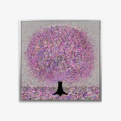 John Lewis Nicky Chubb - 'Dotty Spring' Framed Canvas Print & Mount, 84.5 x 84.5cm, Purple