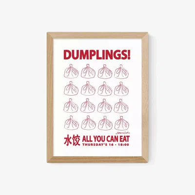 John Lewis EAST END PRINTS Stephie Cardona 'Dumplings' Framed Print