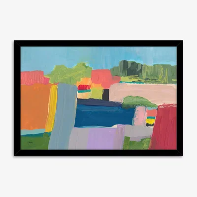 John Lewis John Lewis Jan Weiss 'Small Town Hill 3' Framed Print, 43.5 x 63.5cm, Multi