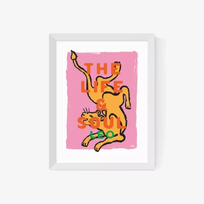 John Lewis EAST END PRINTS Sophie Ward 'Leo The Life and Soul' Framed Print