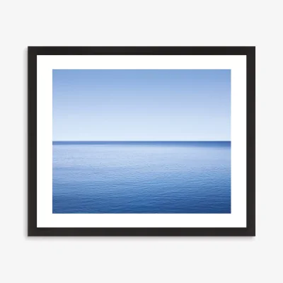 John Lewis Calm - Framed Print & Mount, 56 x 66cm, Blue