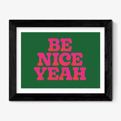 John Lewis EAST END PRINTS Limbo and Ginger 'Be Nice Yeah' Framed Print