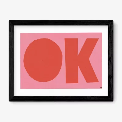 John Lewis EAST END PRINTS Marcus Walters 'OK' Framed Print
