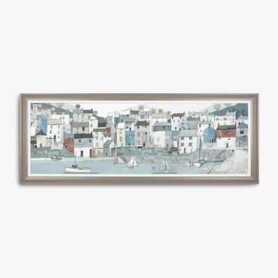 John Lewis John Lewis Adelene Fletcher 'Shoreline' Framed Canvas, 52 x 138cm, Blue/Multi