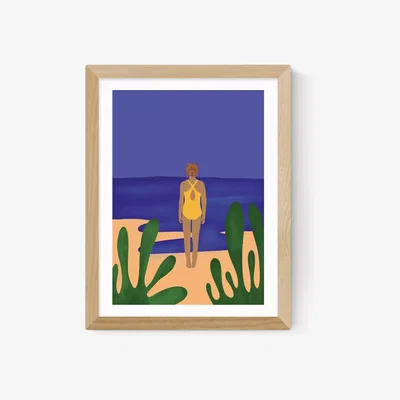 John Lewis EAST END PRINTS Sifa Mustafa 'A Quick Dip' Framed Print