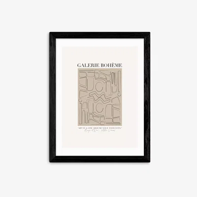 John Lewis EAST END PRINTS Flower Love Child 'Aztec Beige' Framed Print