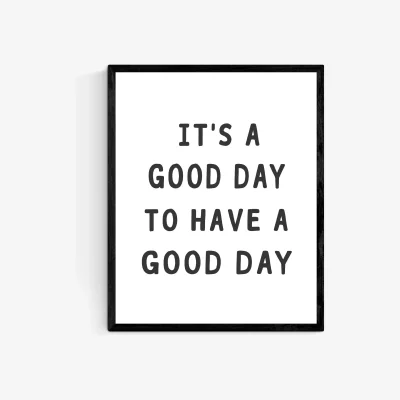 John Lewis Sis and Seb - Good Day Wood Framed Print, 52 x 42cm, Black/White