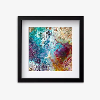 John Lewis YARDART - Helen Lynch 'Perfect Dream' Outdoor Waterproof Framed Print, 67 x 67cm, Blue/Multi
