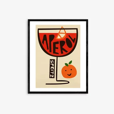 John Lewis Fox & Velvet - 'Aperol Spritz' Wood Framed Print, 52 x 42cm, Red/Multi