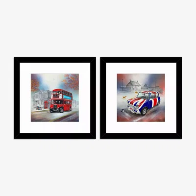 John Lewis John Lewis Adam Barsby 'Pride of Great Britain' Framed Print & Mount, Set of 2, 33.5 x 33.5cm, Multi
