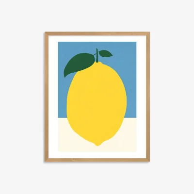 John Lewis Rosi Feist - 'Yellow Lemon' Wood Framed Print, 52 x 42cm, Yellow/Blue