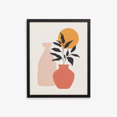 John Lewis John Lewis ANYDAY Plants Framed Print, 51 x 41cm, Pink/Multi