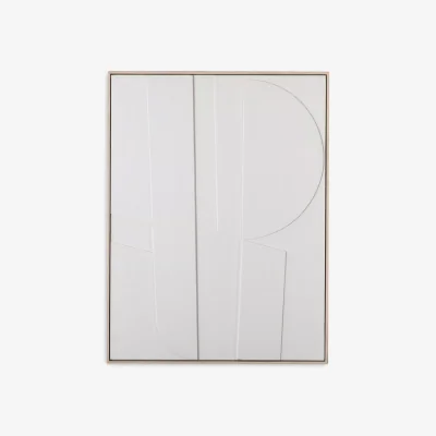 John Lewis John Lewis & Partners Trento Textured Abstract Framed Wall Art, 82.5 x 62.5cm, White