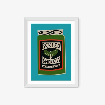 John Lewis EAST END PRINTS Fox & Velvet 'Pickled Gherkins' Framed Print