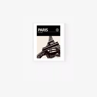 John Lewis Reign & Hail - 'Paris Eiffel Tower' Framed Print, 52 x 42cm, Black/White