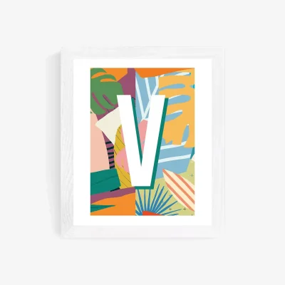John Lewis EAST END PRINTS Sei and Ru 'V Letter' Framed Print