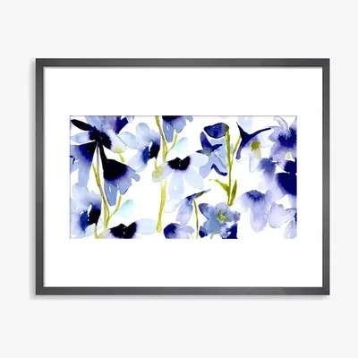John Lewis bluebellgray - 'Harebell' Floral Framed Print & Mount, 45 x 60cm, Blue