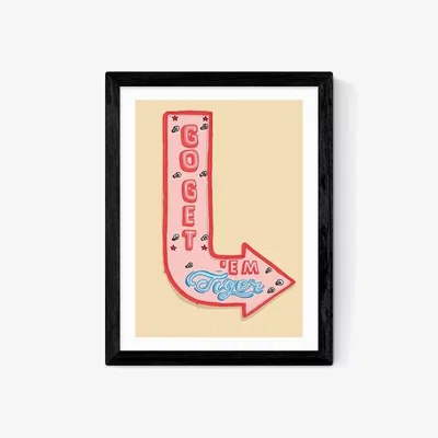 John Lewis EAST END PRINTS Sophie Ward 'Go Get 'em Tiger' Framed Print