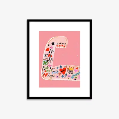 John Lewis Eleanor Bowmer 'Mum Arm' Framed Print & Mount, 52 x 42cm, Pink/Multi