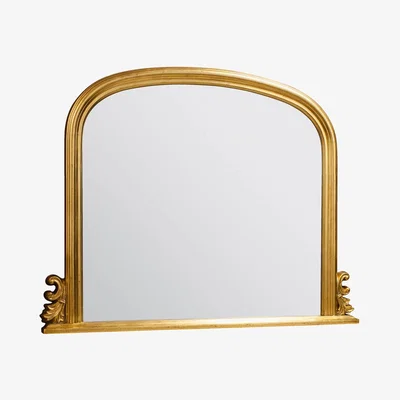 Knees Bauzon Large Arched Overmantle Mirror - Gold