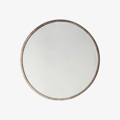 Knees Riley Medium Round Wall Mirror - Silver