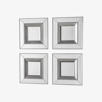 Knees Saddie Small Square Scatter Set Mirror - Silver (4pk)