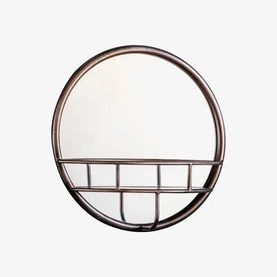 Knees Hendon Small Round Wall Mirror - Bronze
