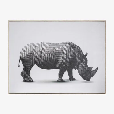 Knees Tribal 90cm x 120cm Rhino Abstract Framed Canvas
