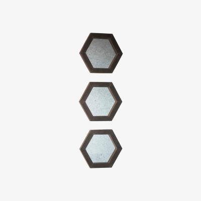 Knees Garfield Small Hexagon Wall Mirror - Grey (Set of 3)