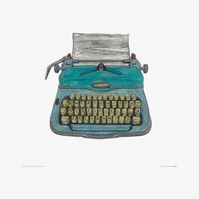 Knees Typewriter 40 x 40cm Framed Wall Art