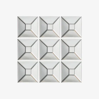 Knees Marl Small Square Scatter Set Mirror - Clear (Set of 9)