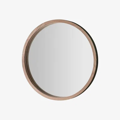 Knees Roslyn Medium Round Wall Mirror - Light Wood