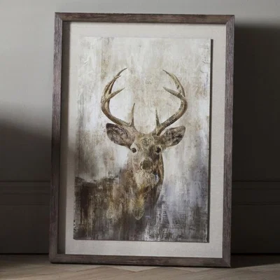Knees Highland 74cm x 54cm Stag Framed Art