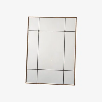 Knees Ozell Medium Rectangle Wall Mirror - Gold
