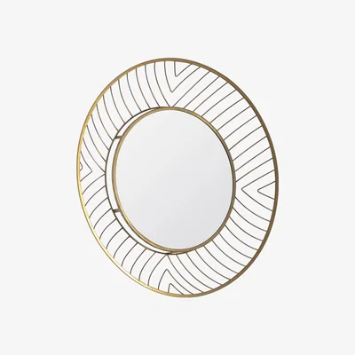 Knees Dunwich Medium Round Wall Mirror - Gold