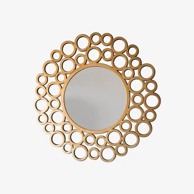 Knees Jasper Large Round Wall Mirror - Gold