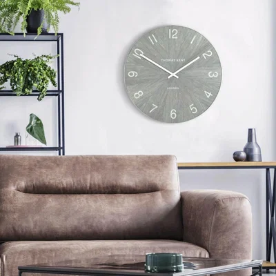 Knees Thomas Kent 56cm Wharf Wall Clock - Limestone