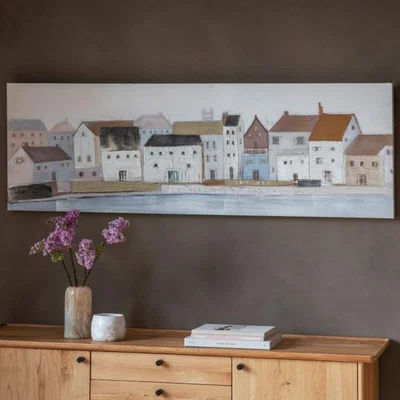 Knees Harbour 50cm x 150cm Town Art Canvas